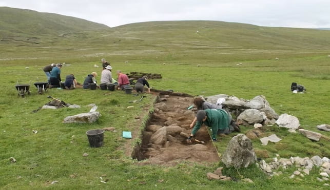Archaeologists on a dig